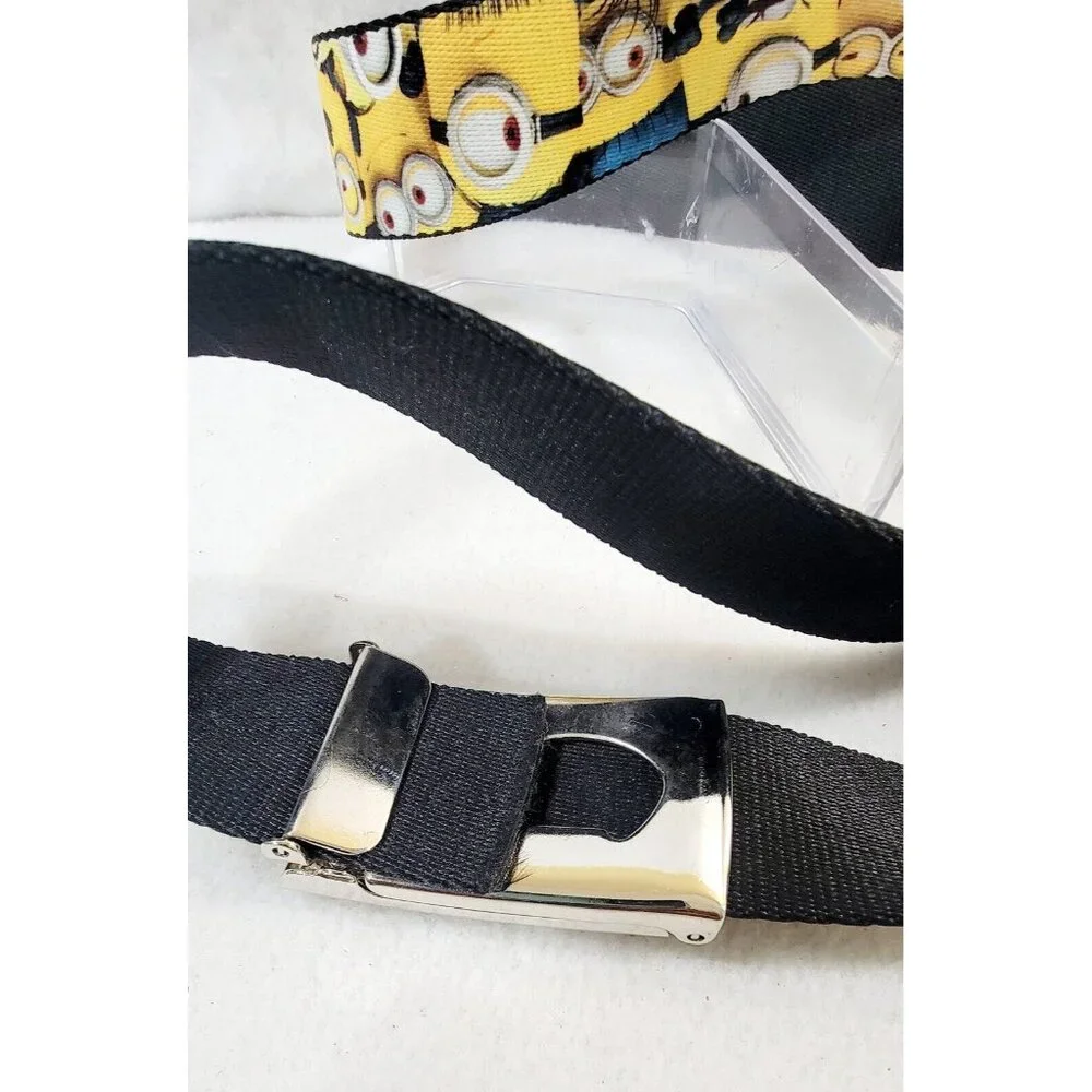 Despicable‎ Me Minion Dave Face Unisex Buckle Belt Yellow Graphic Print 49.25
